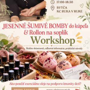 Workshop: JESENNÉ šumivé bomby do kúpeľa & rollon na soplík Bytča 13.10.2026